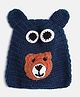 MayRa Knits Hand Knitted Bear Detail Cap - Blue