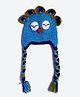 MayRa Knits Hand Knitted Peacock Detail Cap - Blue
