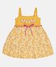 3PIN Sleeveless Floral Printed Dress - Yellow