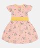 3PIN Cap Sleeves Floral Printed Dress - Pink