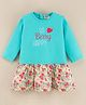 Wonderchild Full Sleeves So Berry Happy Embroidered Dress - Sea Green