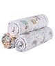 Abracadabra Cotton Muslin Swaddle for Newborns Sleepy Friends Pack of 3 - Multicolor