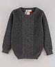 Simply Cotton Full Sleeves Cable Knitted Sweater - Grey