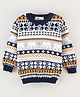Simply Cotton Full Sleeves Knitted Sweater - Blue