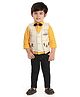 DOTSON Full Sleeves Placement Striped 3 Piece Party Suit - Mustard