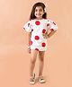 Fairies Forever Half Sleeves Polka Dot Print Dress - White
