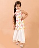 Fairies Forever Sleeveless Geometric Embroidered Kurta And Sharara With Dupatta - White