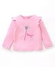 Babyhug Cotton Full Sleeves T-Shirt With Graphic Text Printed- Pink