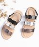 Hola Bonita Party Wear Sandals  With Velcro Closure - Silver