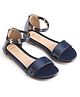 Hola Bonita Party Wear Back Zip Closure Sandal - Navy