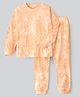 Unicorns Full Sleeves Tie And Dye Detail Night Suit - Orange
