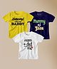 Be Awara Pack Of 3 Half Sleeves Text Print Tees - Yellow Navy Blue & White