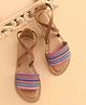 Earthy Touch Premium Ethnic Print Slip On Mojaris - Tan