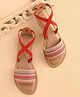 Earthy Touch Premium Ethnic Print Slip On Mojaris - Red