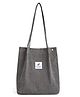 Momisy Corduroy Tote Bag Solid- Dark Grey