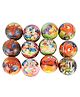 Asera Soft Foam Sponge Balls Cartoon Prints Pack Of 12 - Multicolor