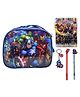 Asera Avengers theme Stationery Items With Cartoon Sling Bag Combo Pack - Multicolor