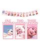 Bubble Trouble 1st Birthday Bunting Garl & Baby Photo Pink Banner Baby Photo Prop Party Bunting Décor Pink - Pack of 1