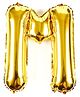 Bubble Trouble English Alphabet Letters Foil Letter Balloons for Party Decoration Letter M - Gold