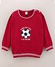 Brats And Dolls Full Sleeves Cotton Pullover Football Embroidered - Maroon