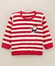 Brats And Dolls Full Sleeves Cotton Pullover Stripes Pattern - Red