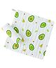 SYGA Cotton Square Hand And Face Towel Avocado Print - White and Green