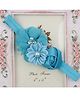 Bhoomi Collection Satin Flower & Rhinestone Embellished Headband - Sky Blue