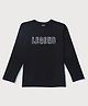 Gini & Jony Knit Full Sleeves Text Printed T Shirt - Black
