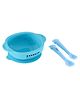 B4Brain Silicone Suction Bowl & 2 Silicon Giraffe Spoon Blue - 400 ml