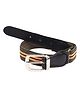 Kid-O-World Buckle Closure Striped Print Belt - Orange & Brown