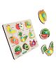 Mingkids Fruit Wooden Peg Jigsaw Puzzles Multicolour - 6 Pieces