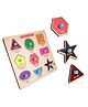 Mingkids Shapes and Colors Wooden Knob & Peg Puzzle Multicolor - 9 Pieces