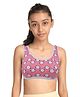 D'chica All Over Cat & Heart Printed Sports Bra - Pink