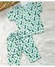 A Toddler Thing Half Sleeves All Over Dinosaur & Baby Dino Text Printed Organic Muslin Shirt With Coordinating Pyjama - Blue