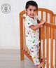 A Toddler Thing Half Sleeves All Over Dinosaur & Leaf Printed Shirt With Coordinating Pyjama - White