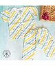 A Toddler Thing Organic Muslin Short Sleeves Stars Printed Night Suit - White & Yellow