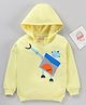 Kookie Kid's Boys Terry Full Length Hoodies With Applique & Hood Detailing- Yellow