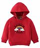 Kookie Kids Full Sleeves Hooded Sweatshirt Rainbow Squad Embroidery - Red