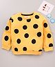 Kookie Kids Terry Full Sleeves Sweatshirt Polka Dot Print with Frill Detailing - Yellow