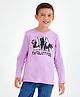 Primo Gino Boys 100% Cotton Full Sleeves T-Shirt Placement Print-Lavender