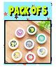 MIHAR ESSENTIALS Mosquito Repellent Keychain Button Badge 100% Natural Component Outdoor and Indoor Protection Pack of 5 - Multicolour