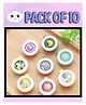 MIHAR ESSENTIALS Mosquito Repellent Keychain Button Badge 100% Natural Component Outdoor and Indoor Protection Pack of 10 - Multicolour