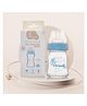 R for Rabbit First Feed Baby Glass Feeding Bottle 120ml with Anti-Colic Wide Neck, BPA Free Soft Silicone Nipple, Milk Feeder for New Born/Infants/Toddler Kids of 0+ Months (Lake Blue)