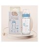R for Rabbit First Feed Baby Glass Feeding Bottle 240ml with Anti-Colic Wide Neck, BPA Free Soft Silicone Nipple, Milk Feeder for New Born/Infants/Toddler Kids of 6+ Months (Lake Blue)