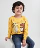Kookie Kids Full Sleeves Sweatshirt Dino Print - Yellow