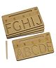 Mini Leaves Wooden Capital Alphabet Tracing Board With Progressive Learning Brown- 7 Pieces