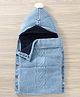 Yellow Apple Hooded Blanket Sleeping Bag With Fur - Blue
