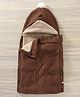 Yellow Apple Hooded Blanket Sleeping Bag With Fur - Brown