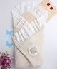 Yellow Apple Lace Blanket With Fur - Beige