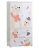 Polka Tots Convertible & Collapsible Wardrobe Storage Almirah Plastic Closet | Multipurpose Storage Organiser for Clothes, Toys, Books (Bear)